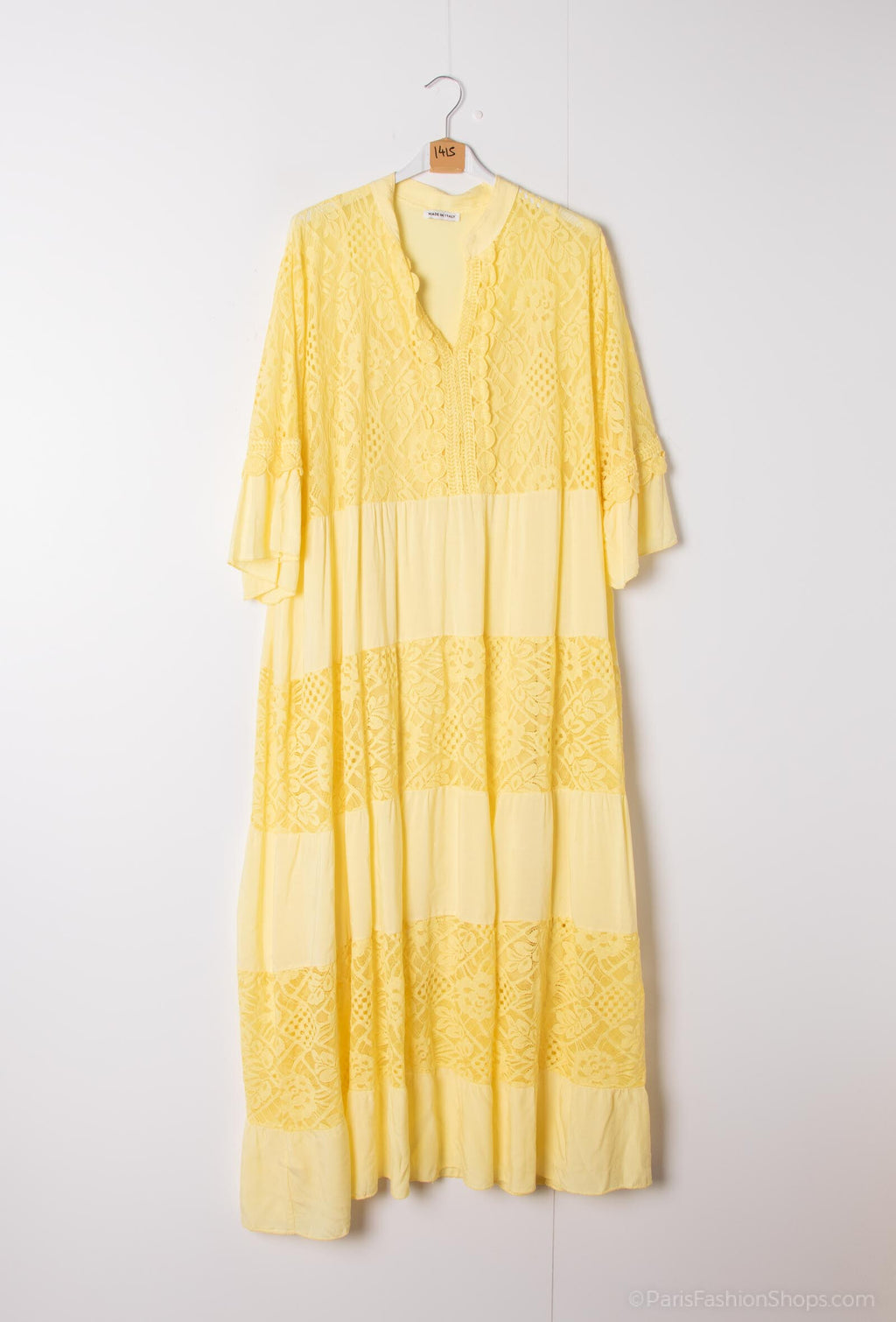 Plus Size Long lace dress with overlay effect