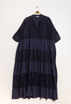 Plus Size Long lace dress with overlay effect
