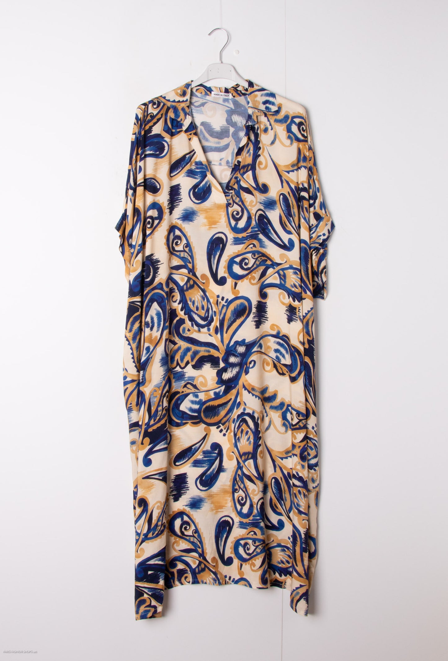 Plus Size Long fluid paisley print dress