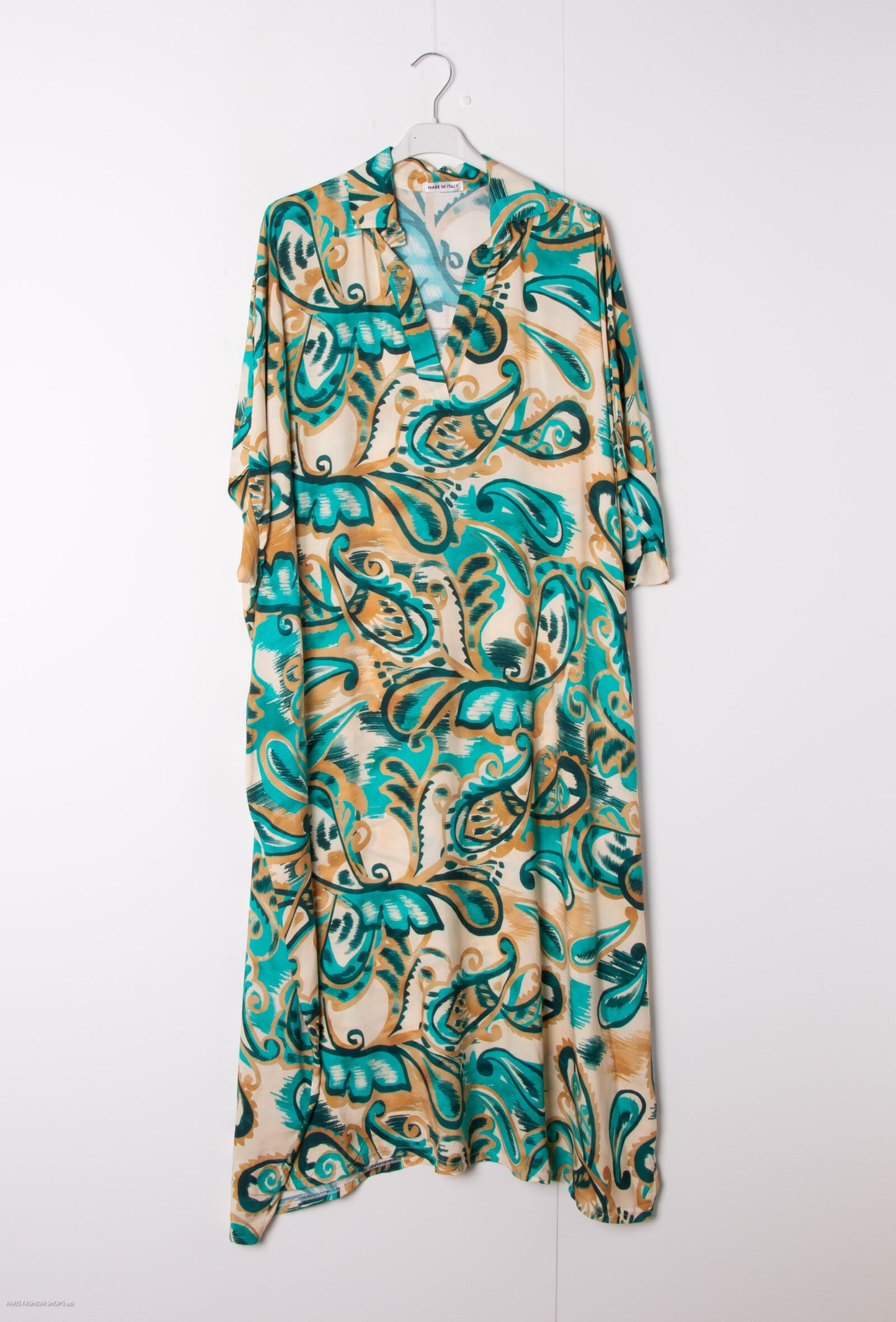 Plus Size Long fluid paisley print dress