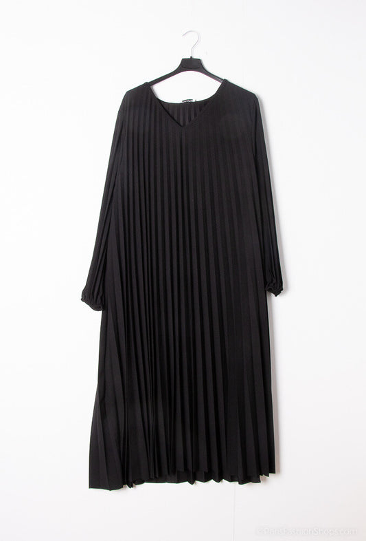 Plus Size Long pleated scuba crepe dress