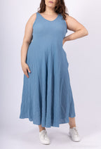 Plus Size Sleeveless Dress V-Neck in Waze Ultra Stretch