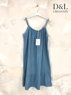 Plus Size Mid-length Dress i Dubbel Bomullsgaze