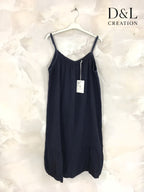 Plus Size Mid-length dress in double cotton gauze size 38 to 48