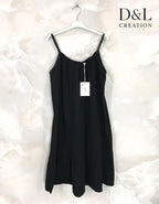 Plus Size Mid-length dress in double cotton gauze size 38 to 48