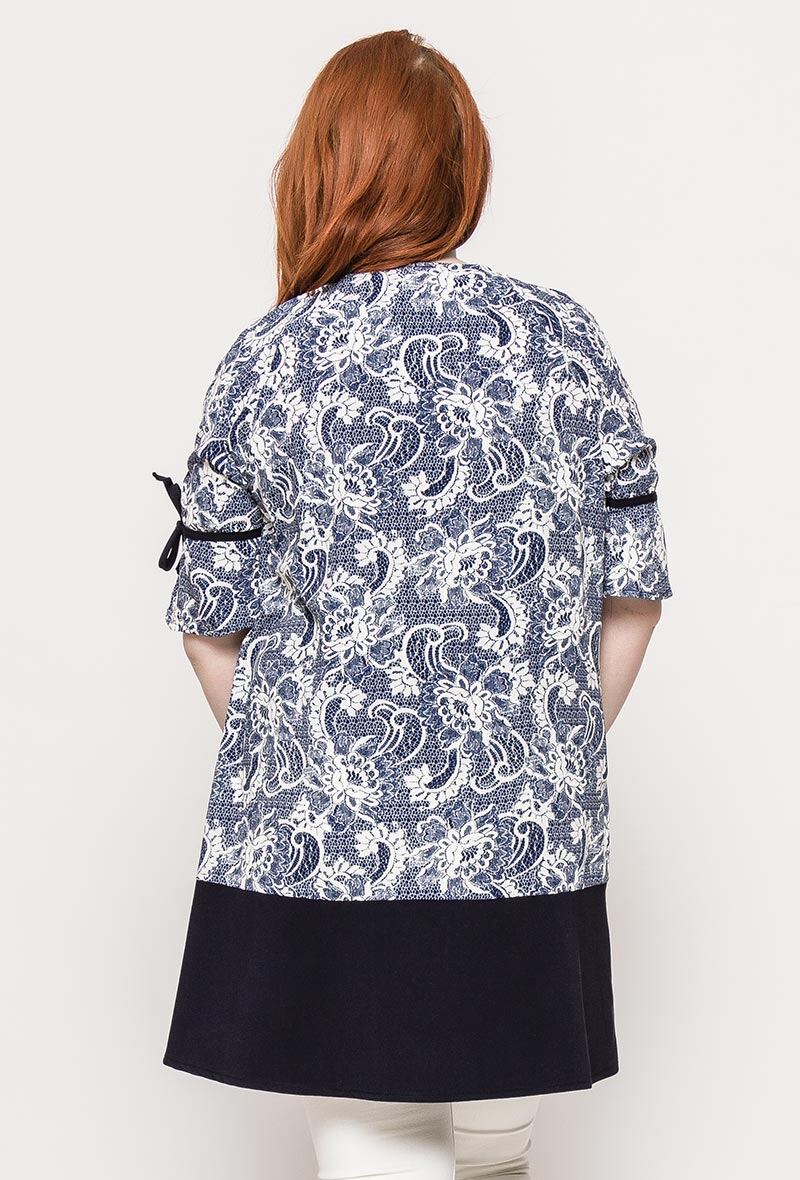 Plus Size Tryckt Tunika eller Klänning