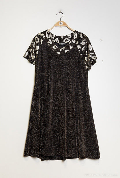 Plus Size Sparkly dress with leopard print
