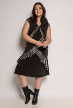 Plus Size Sparkly dress with zebra print