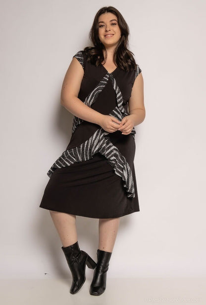 Plus Size Sparkly dress with zebra print