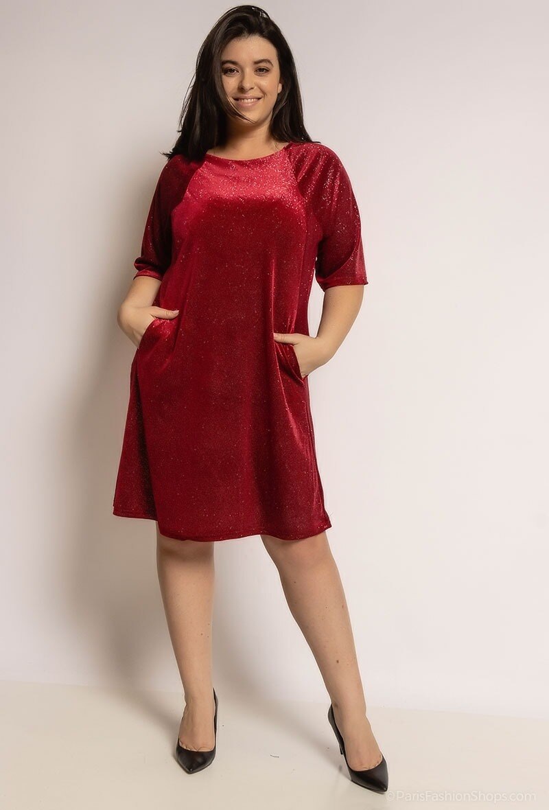 Plus Size Sparkly velvet dress