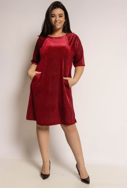 Plus Size Sparkly velvet dress