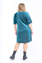 Plus Size Glittrig Sametklänning