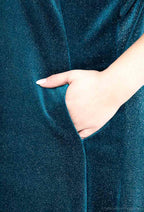 Plus Size Glittrig Sametklänning