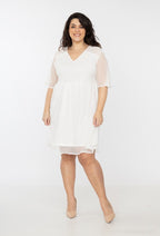 Plus Size Plisserad Meshklänning