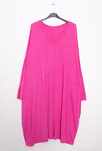 Plus Size Soft V-neck Oversized Sweater Dress