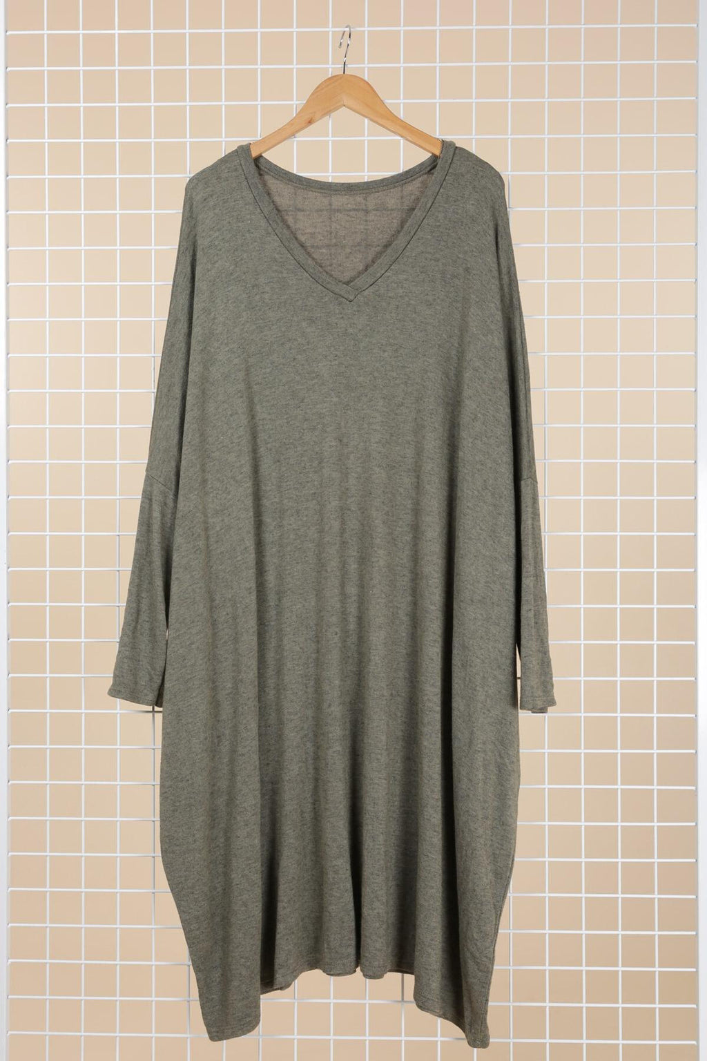 Plus Size Soft V-neck Oversized Sweater Dress