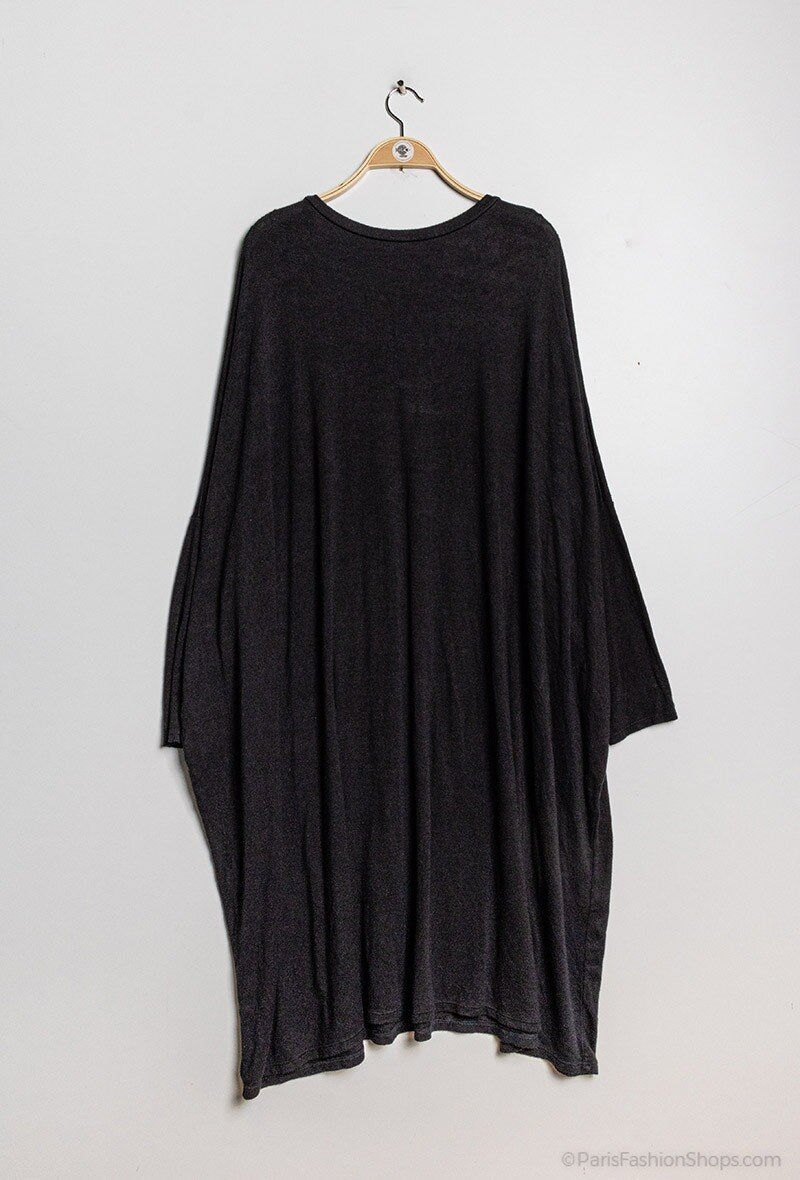Plus Size Soft V-neck Oversized Sweater Dress