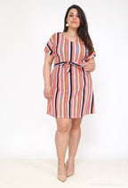 Plus Size Randig Klänning