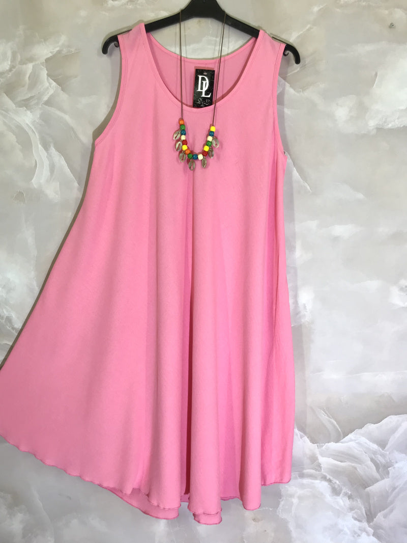 Plus Size Flared Sleeveless Polyester Dress