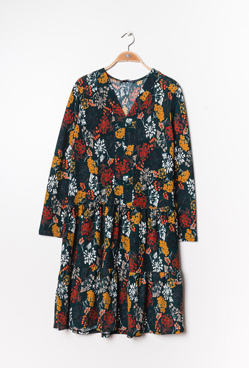 Blommönstrad Klänning i Plus Size