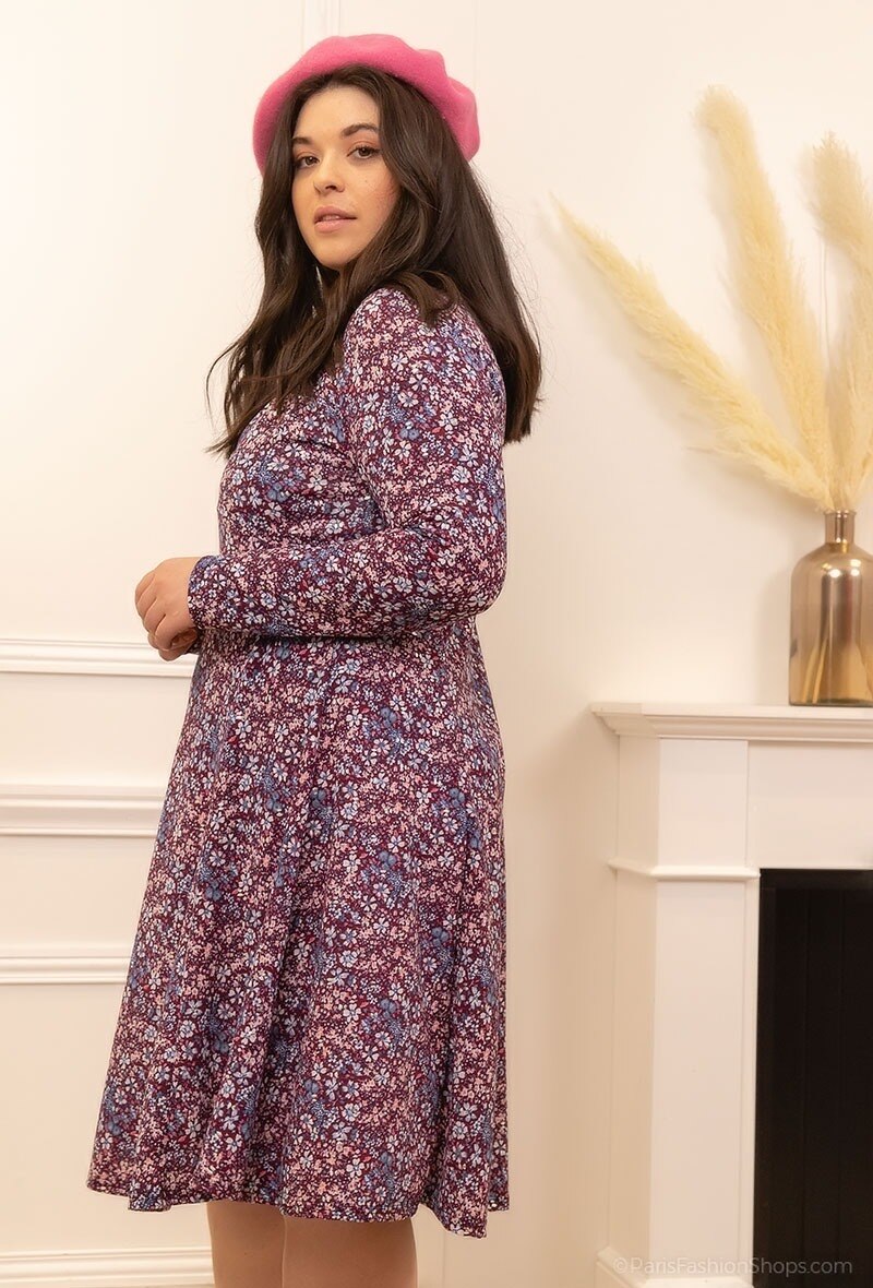 Plus Size Blommig Klänning