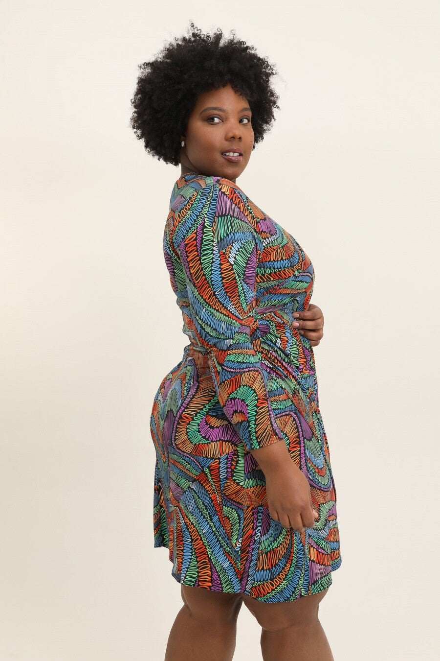 Tunikaklänning med omlott hjärttryck i Stor Storlek