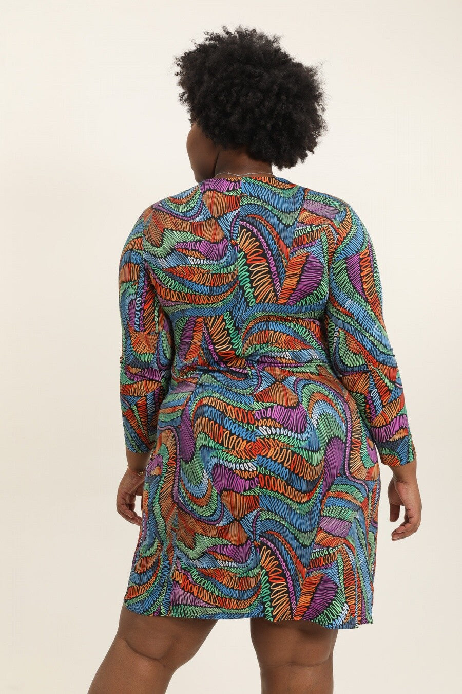 Tunikaklänning med omlott hjärttryck i Stor Storlek