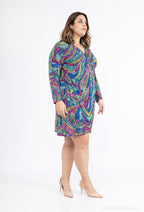 Plus Size Tryckt Omwrap Klänning