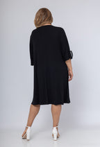 Plus Size Tunika Klänning med Spetskrage