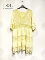 Plus Size United Dress with V -neck lace with T40 lining to T48