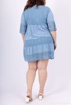 Plus Size United Dress med V-ringning och spets