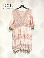 Plus Size United Dress with V -neck lace with T40 lining to T48
