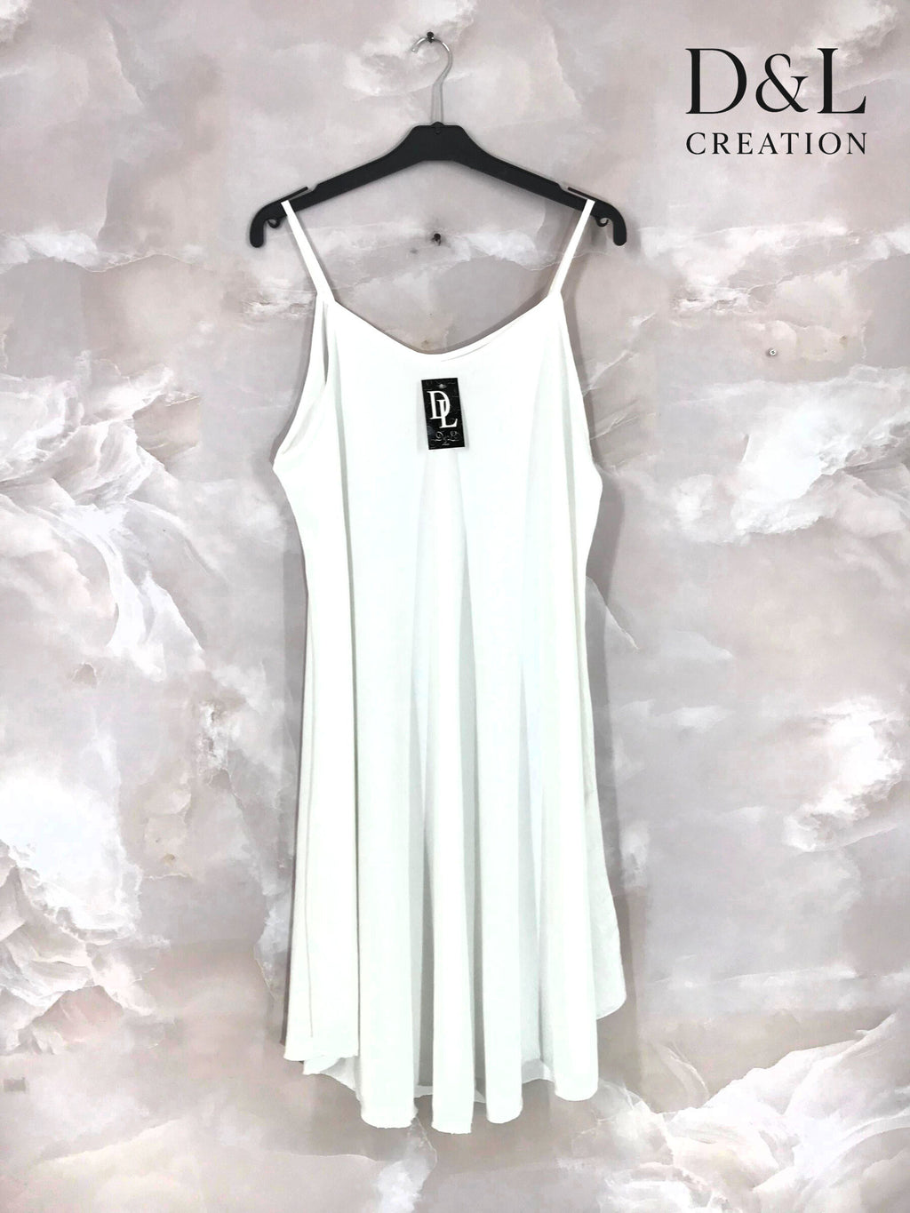 Plus Size Flared Dress with Thin Straps