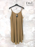 Plus Size Flared Dress with Thin Straps
