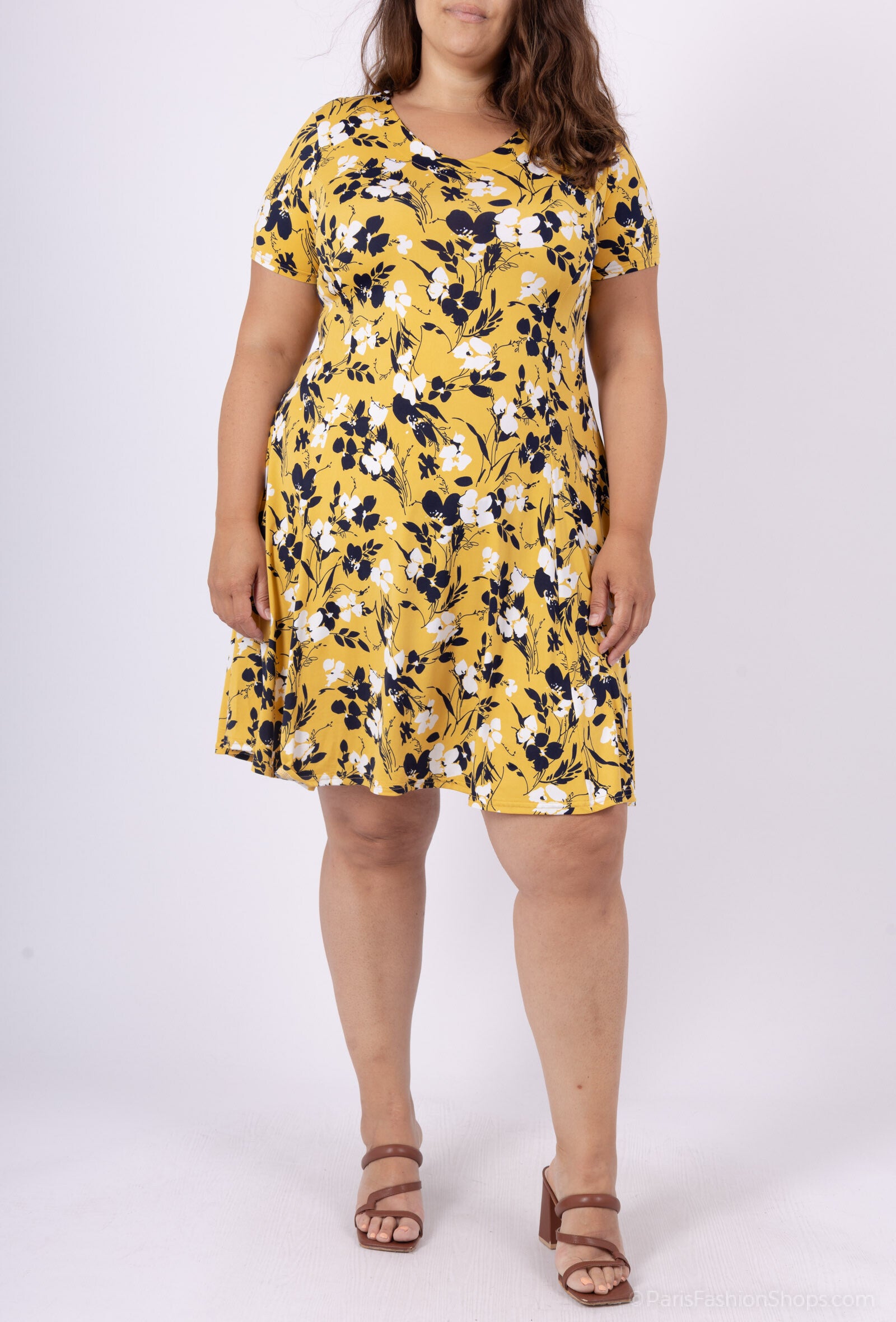 Plus Size Rober printed flared