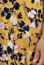 Plus Size Blommig Flared Klänning