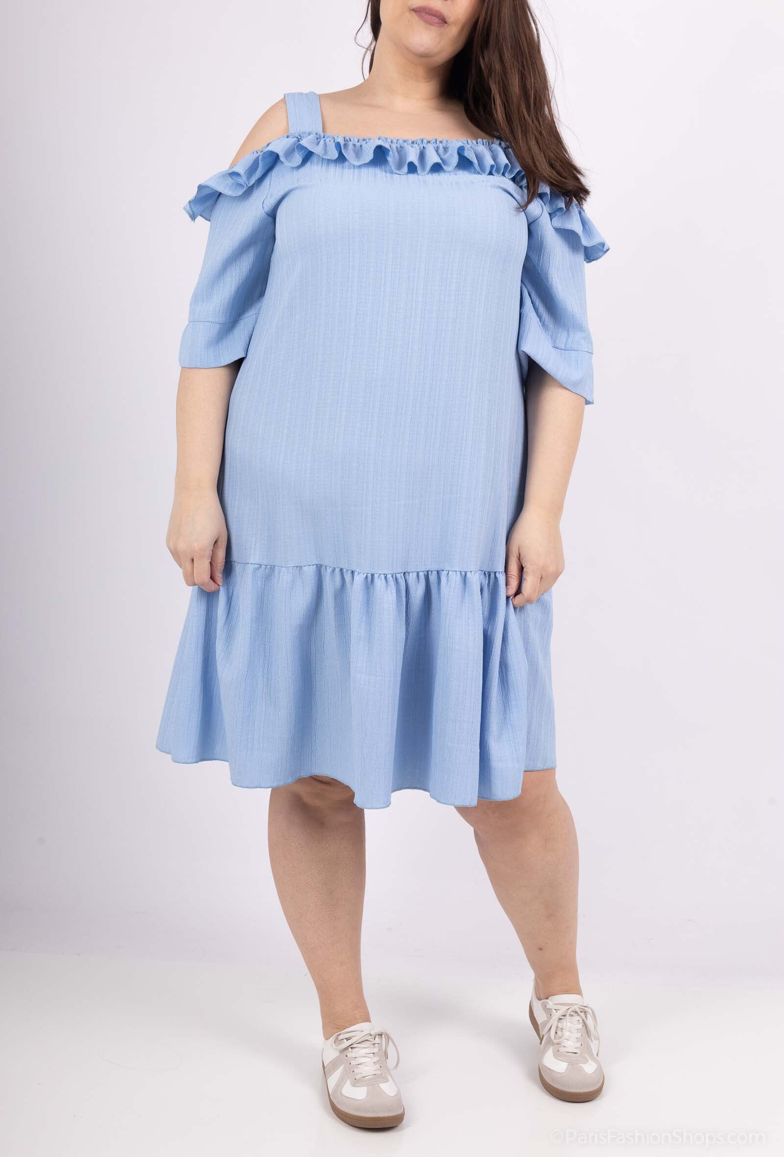 Plus Size Flying dresses in the plain with bare shoulders for the summer large