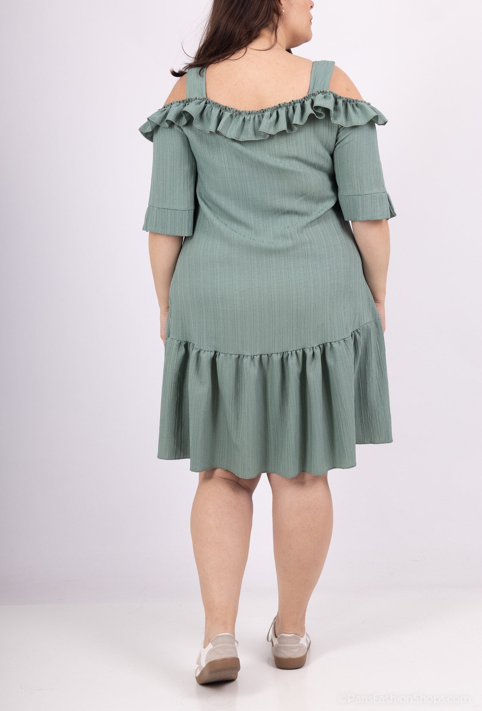 Plus Size Flying Dresses med Bar Överdelar för Sommaren