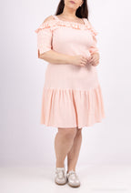 Plus Size Flying dresses in the plain with bare shoulders for the summer large