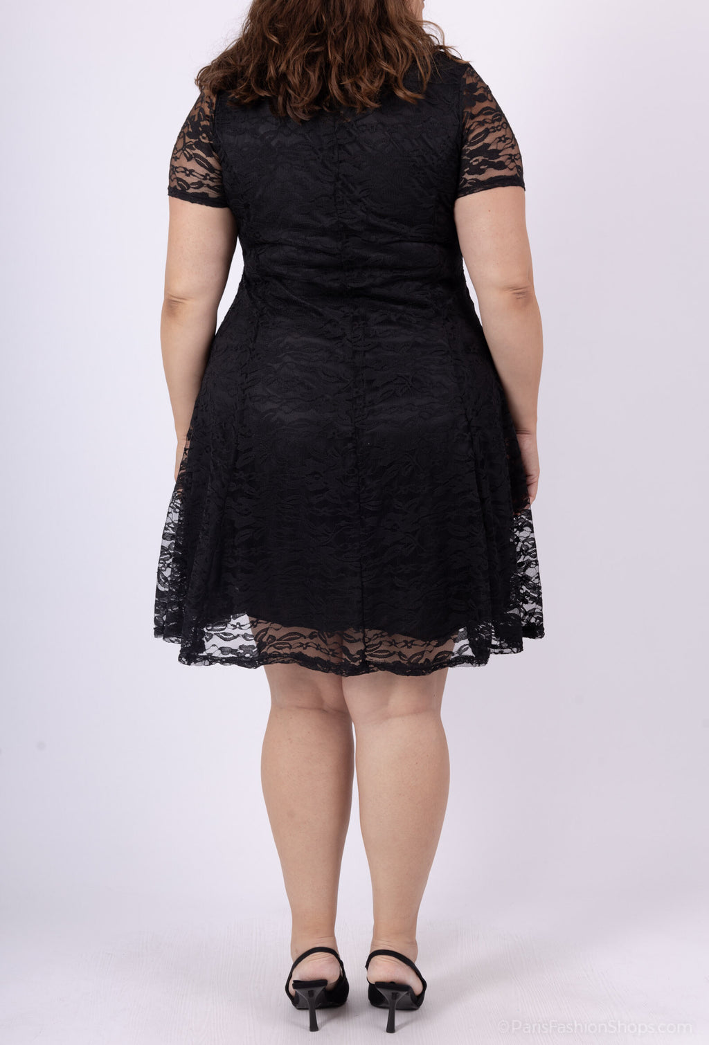 Plus Size Spetsklänning med Flares