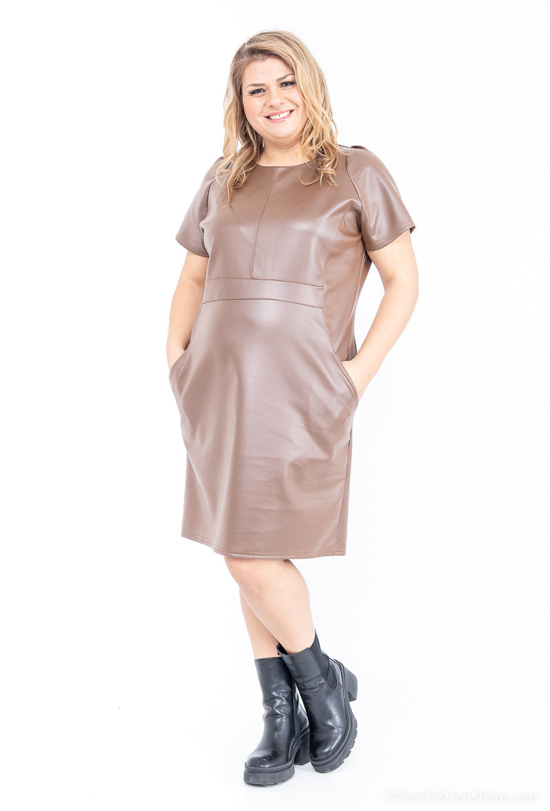 Plus Size Faux leather dresses