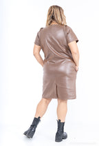 Plus Size Faux Leather Dress
