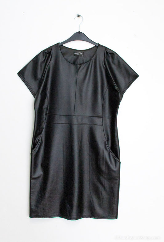 Plus Size Faux Leather Dress for Elegant Style