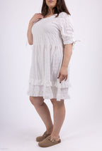 Kjolar i kortärmad bubbeltyg med stor knut i Stor Storlek