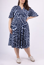 Plus Size Korta Ärmar Trapez Klänning