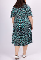 Plus Size Korta Ärmar Trapez Klänning