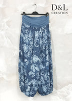 Plus Size Printed harem pants large size T38 to T50