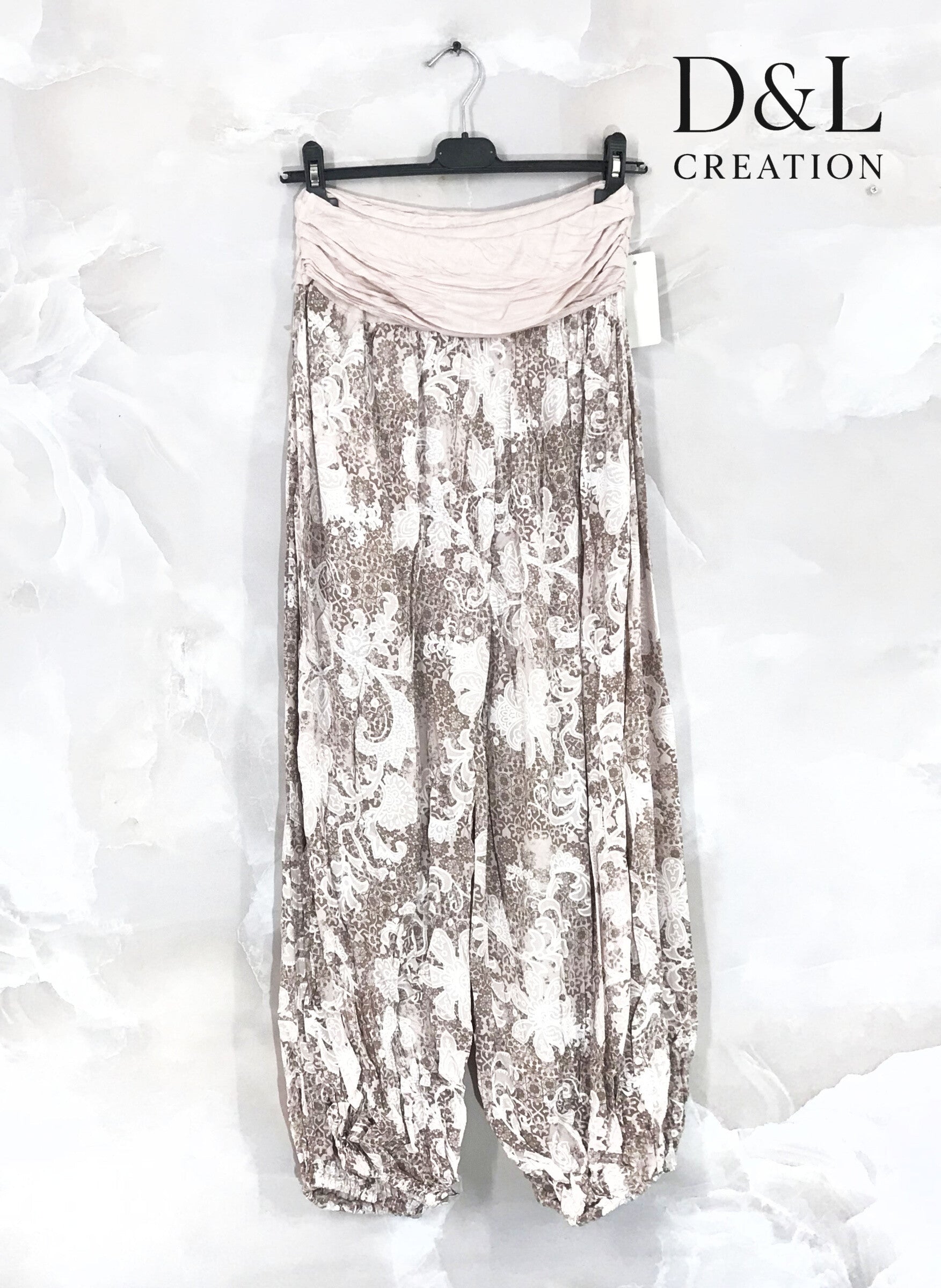 Plus Size Printed harem pants large size T38 to T50