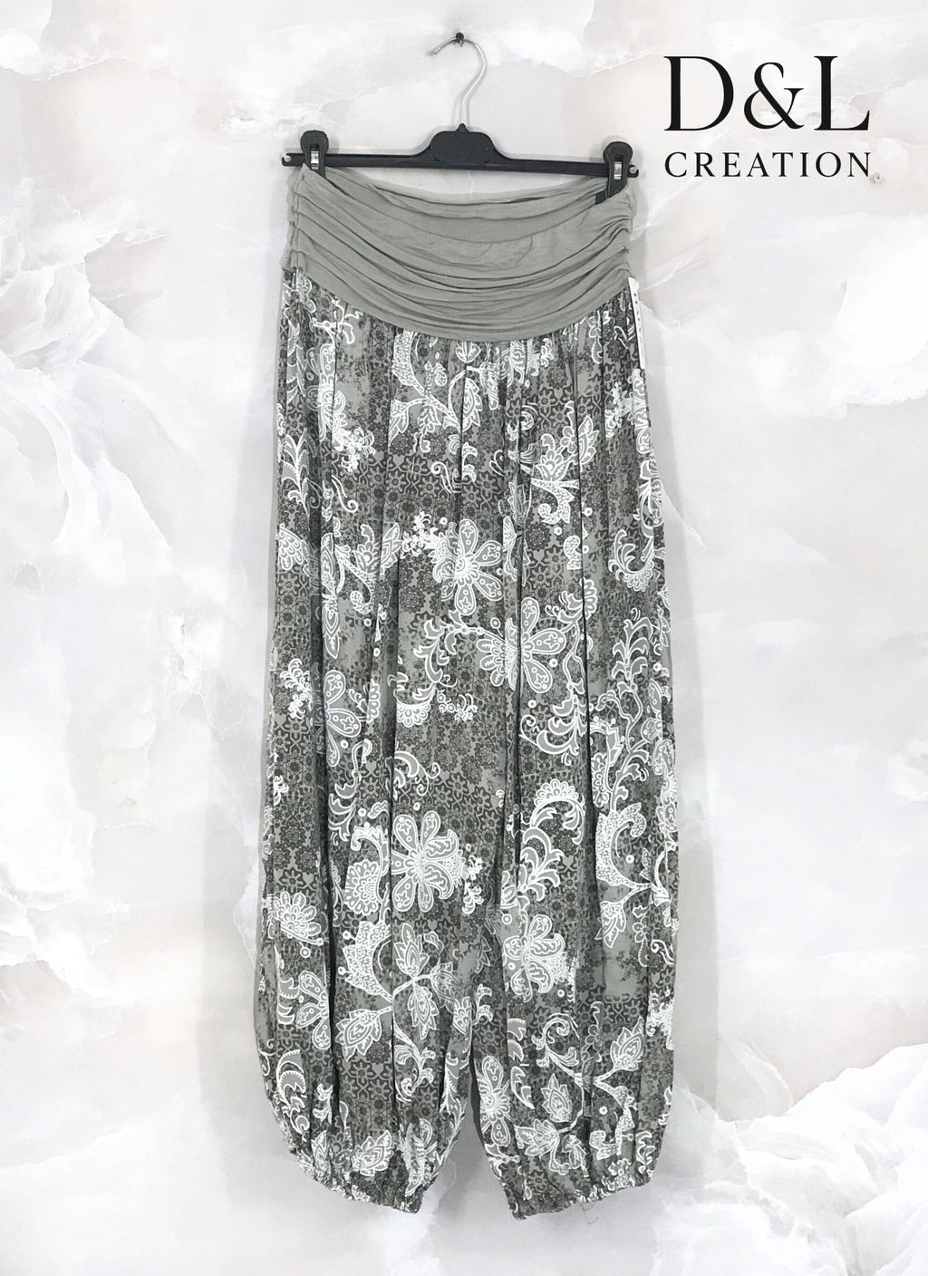 Plus Size Printed harem pants large size T38 to T50