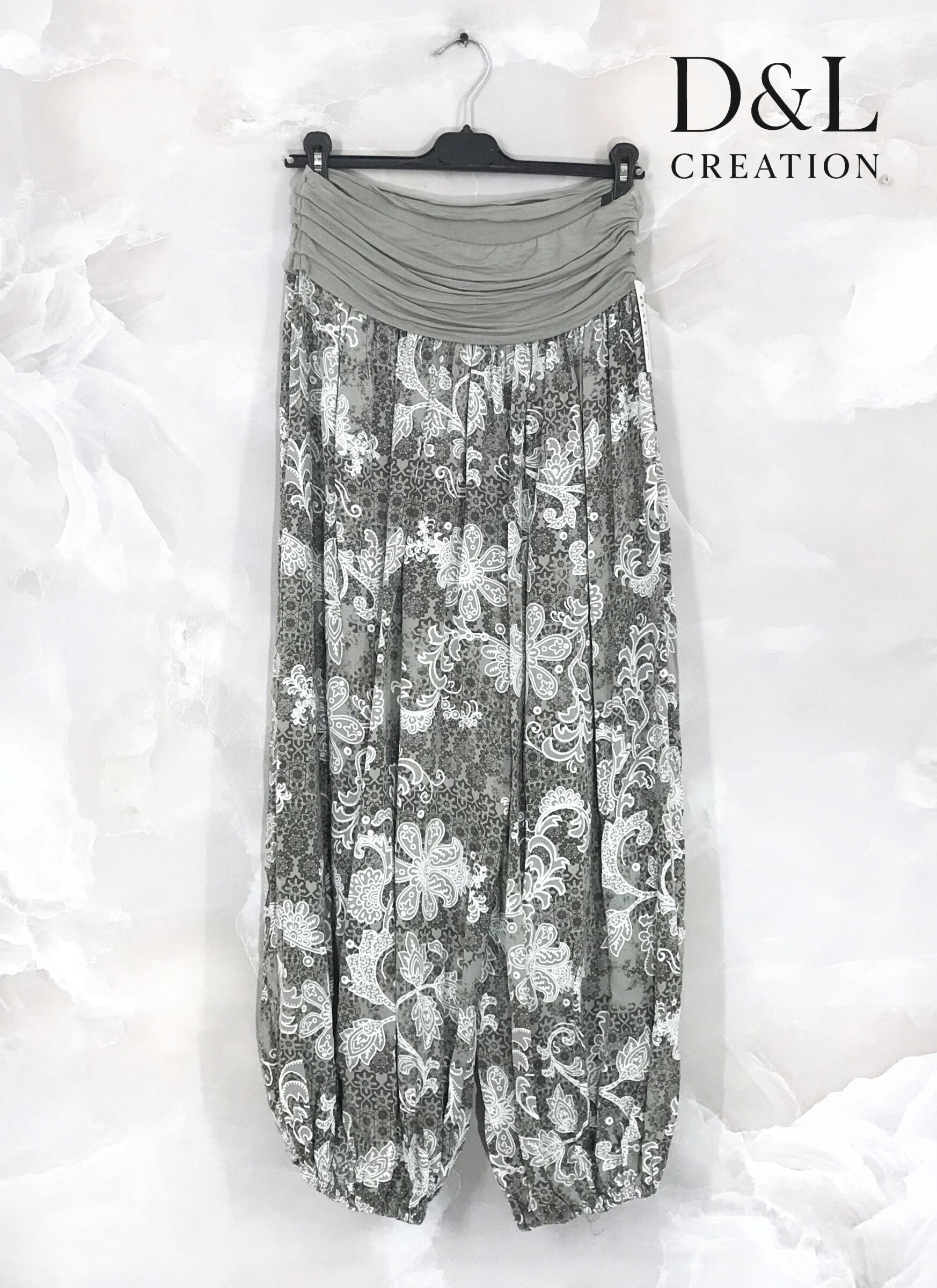 Plus Size Printed harem pants large size T38 to T50
